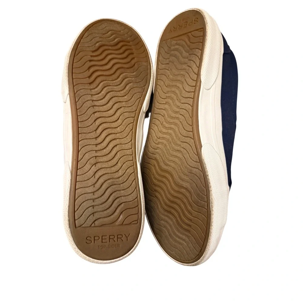Sperry Top-Sider Crest Vibe Navy Blue Canvas Sneakers Womens 8 New - Picture 7 of 7